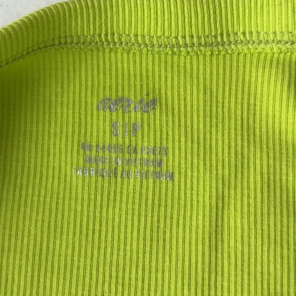 Aerie Lime Green Ribbed Mini Skirt